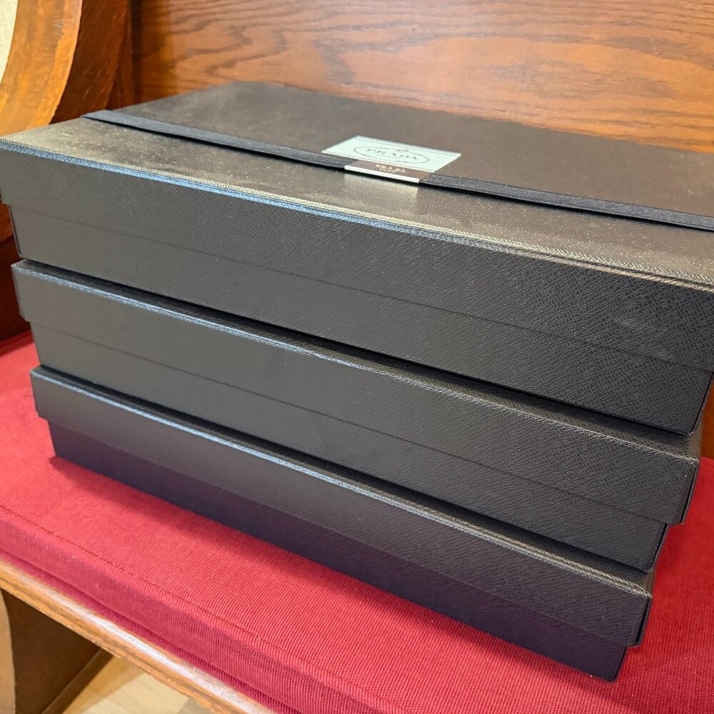 Prada Set of 3 Clothing Gift Boxes – Luxury Collector Set with Logo Ribbon - Picture 3 of 9
